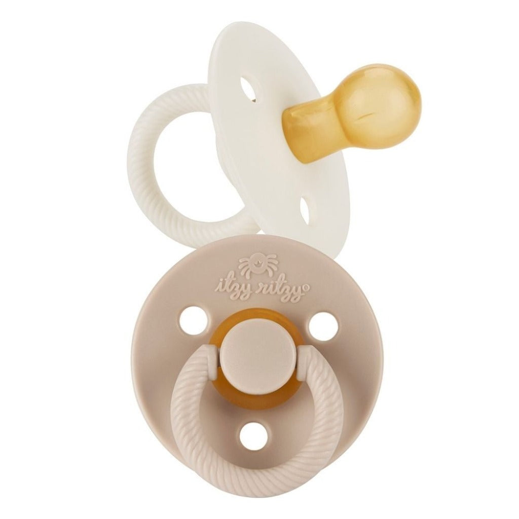 Itzy Ritzy Soother Natural Rubber Pacifier - 0-6M | Apricot & Terracotta