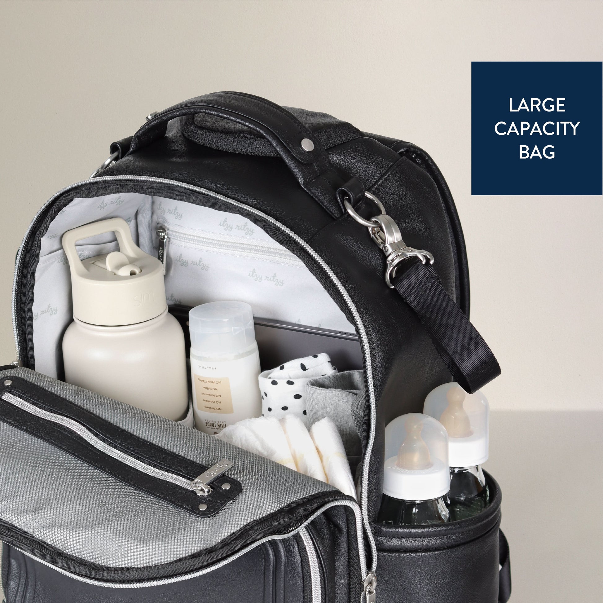 Boss Plus™ Large Diaper Bag Backpack Noir