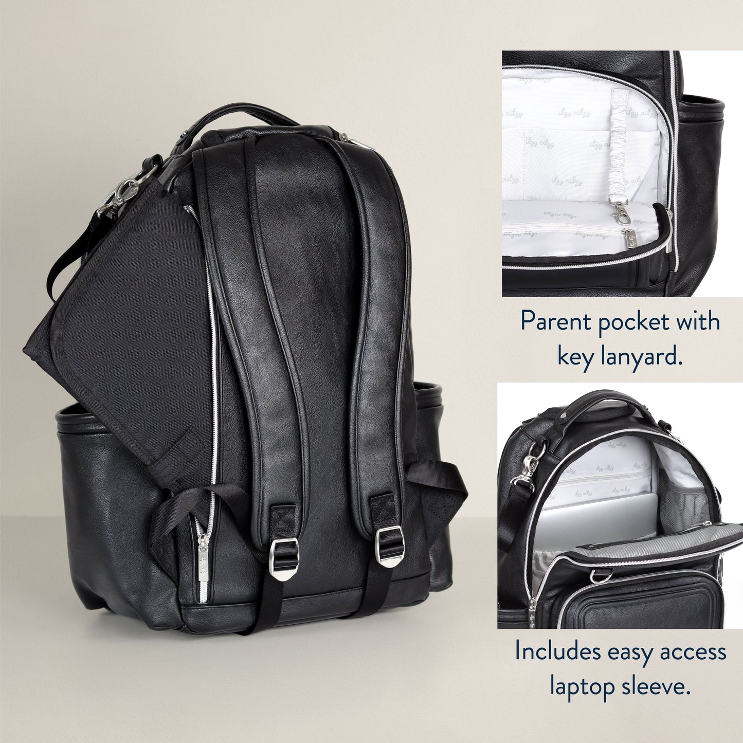 Boss Plus™ Large Diaper Bag Backpack Noir