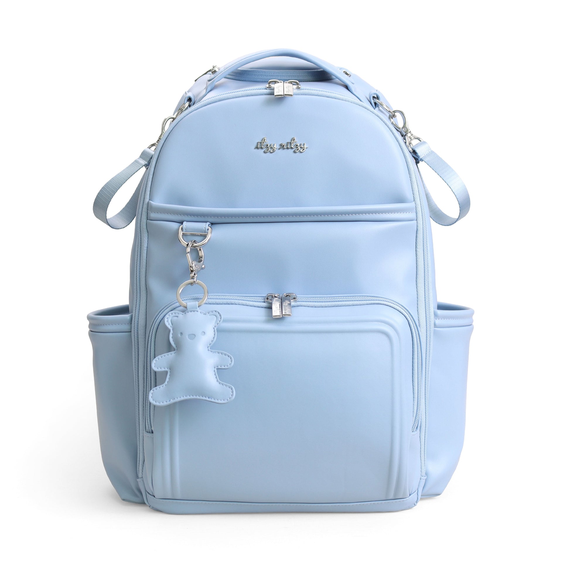 Ribbons & Roses & Teddy Blue Diaper Bag Bundle