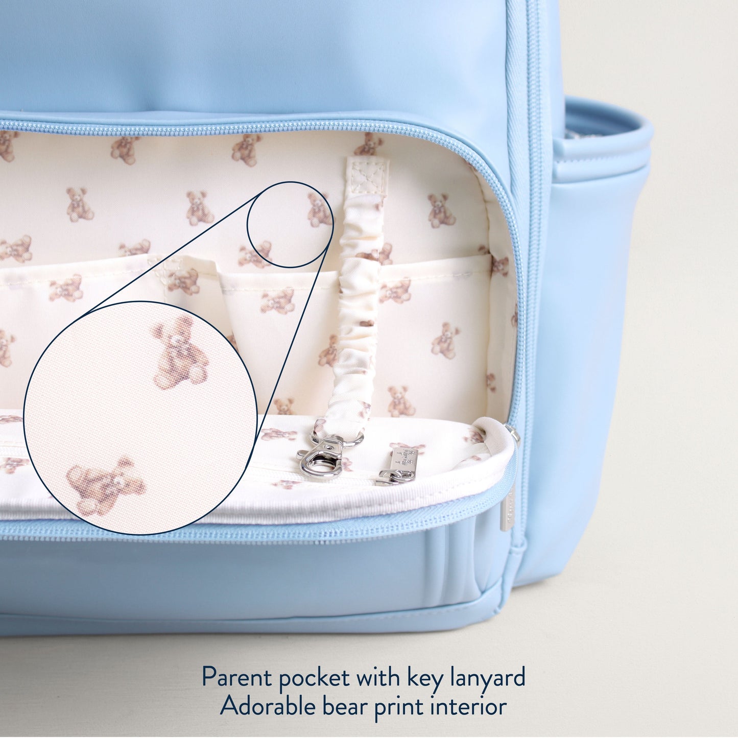 Boss Plus™ Large Diaper Bag Backpack Teddy Blue