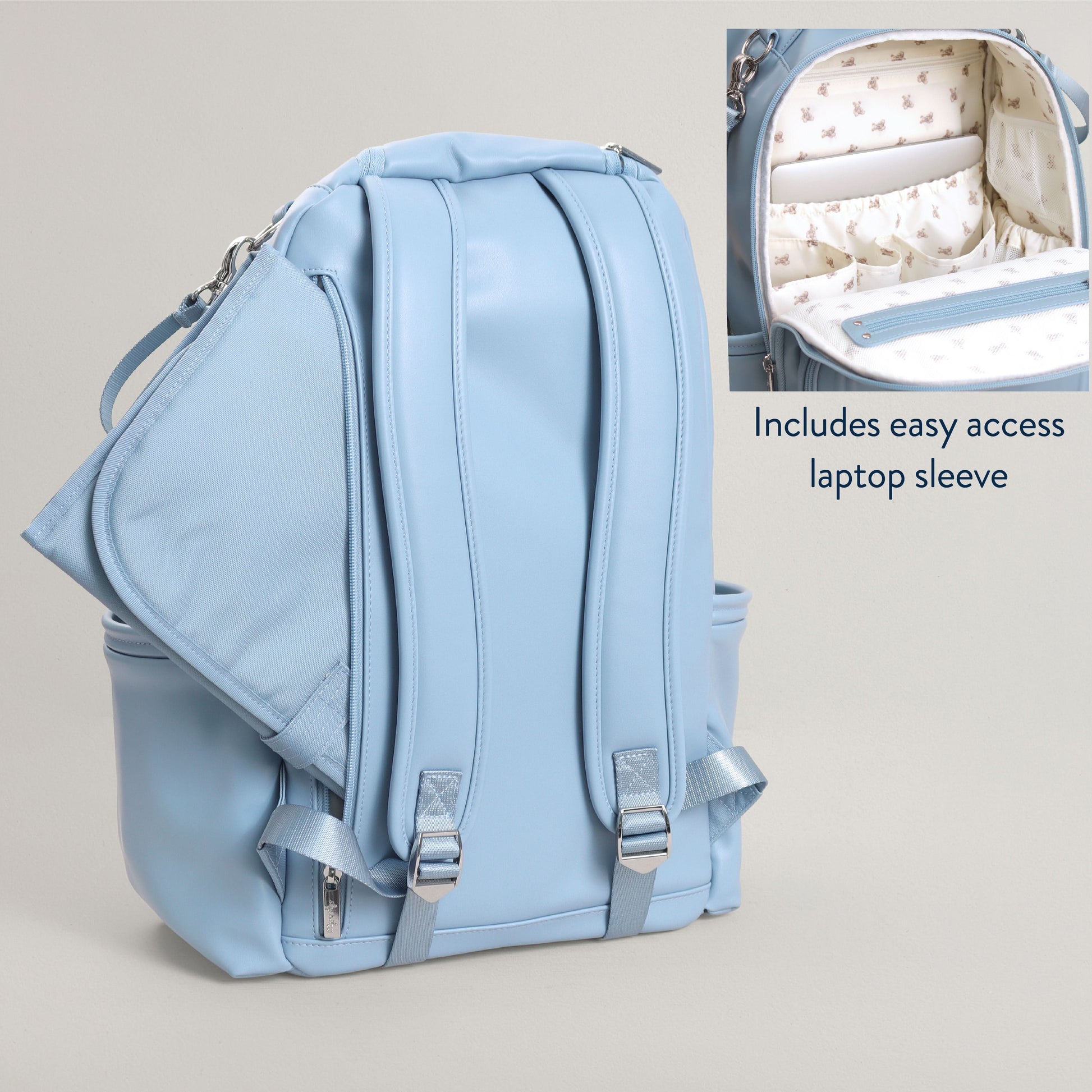 Boss Plus™ Large Diaper Bag Backpack Teddy Blue
