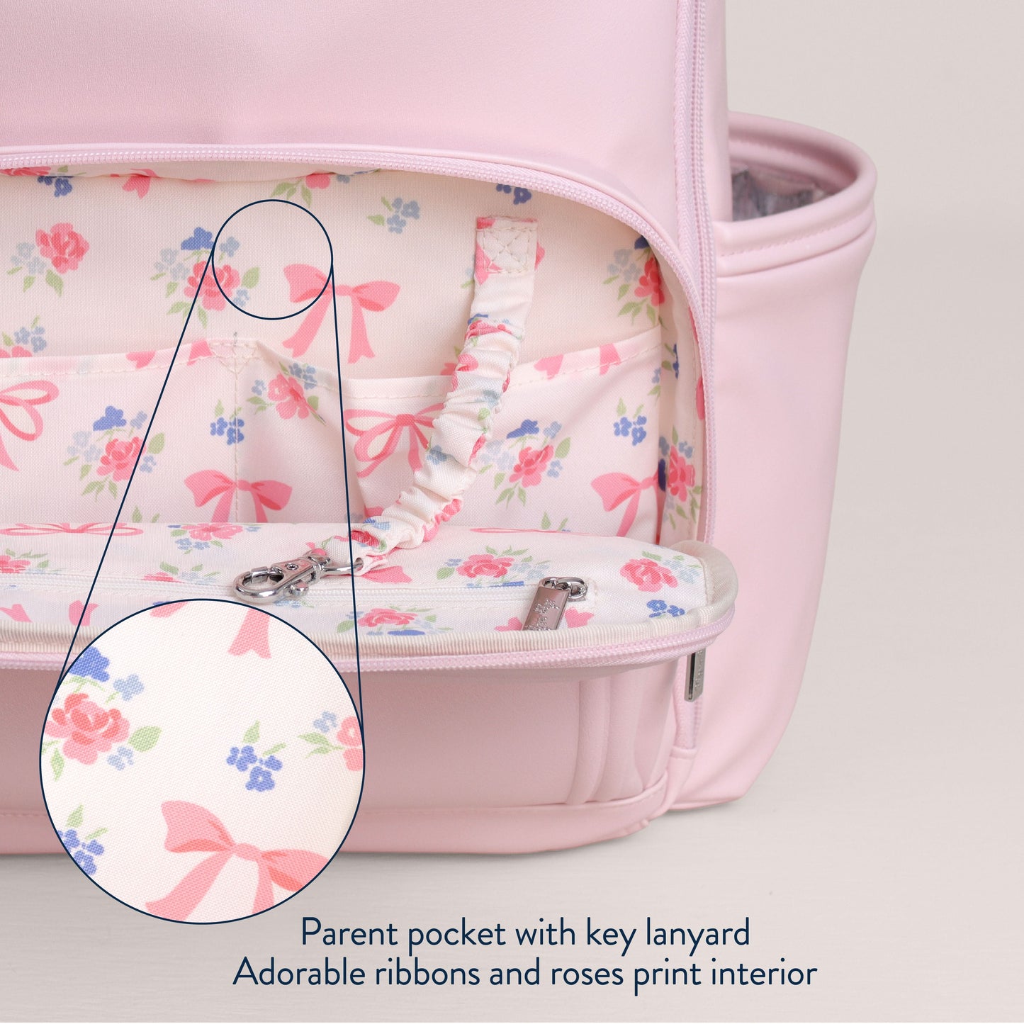 Boss Plus™ Large Diaper Bag Backpack Ribbons & Roses