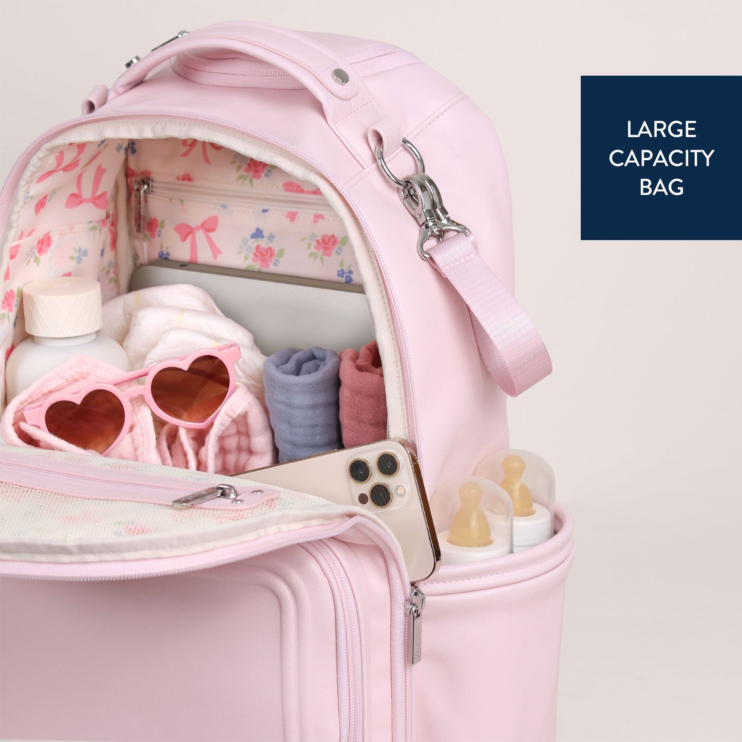 Boss Plus™ Large Diaper Bag Backpack Ribbons & Roses