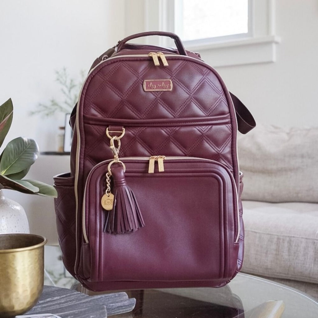 BOSS - Faux-leather backpack with monogram print