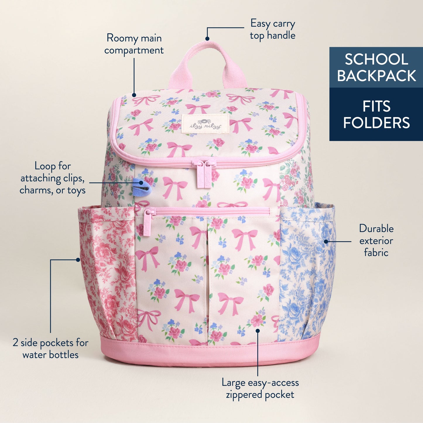 Itzy Big Kid Backpack™ - Ribbons & Roses