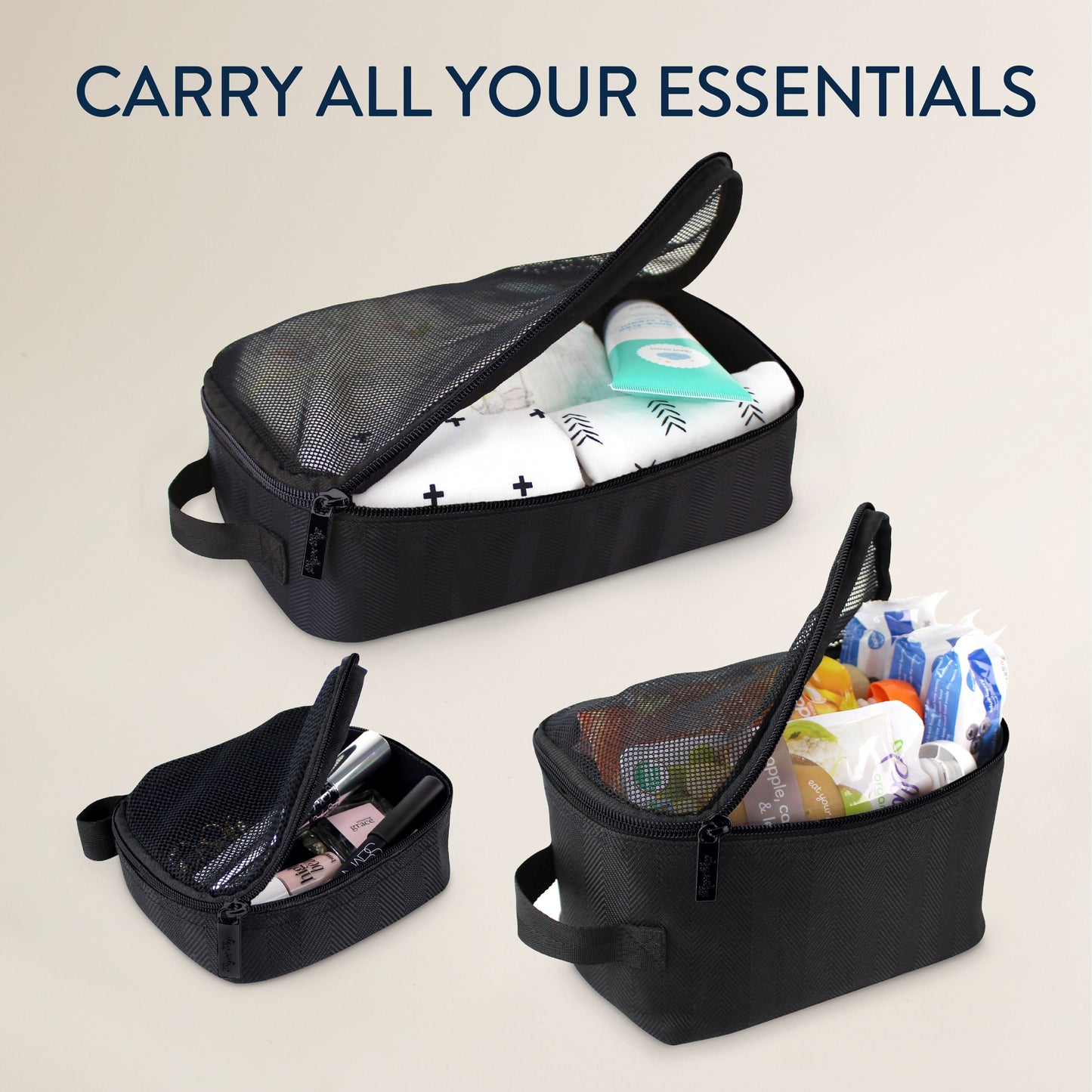 Pack Like A Boss™ Packing Cubes Storage Itzy Ritzy Matte Black