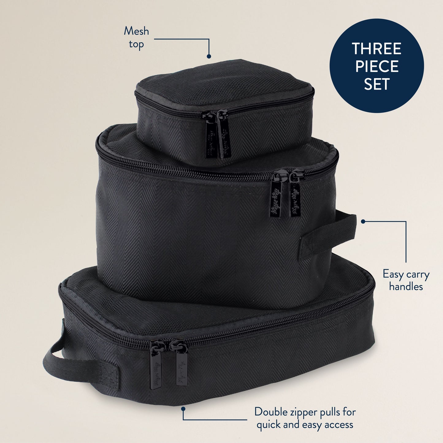 Pack Like A Boss™ Packing Cubes Storage Itzy Ritzy Matte Black