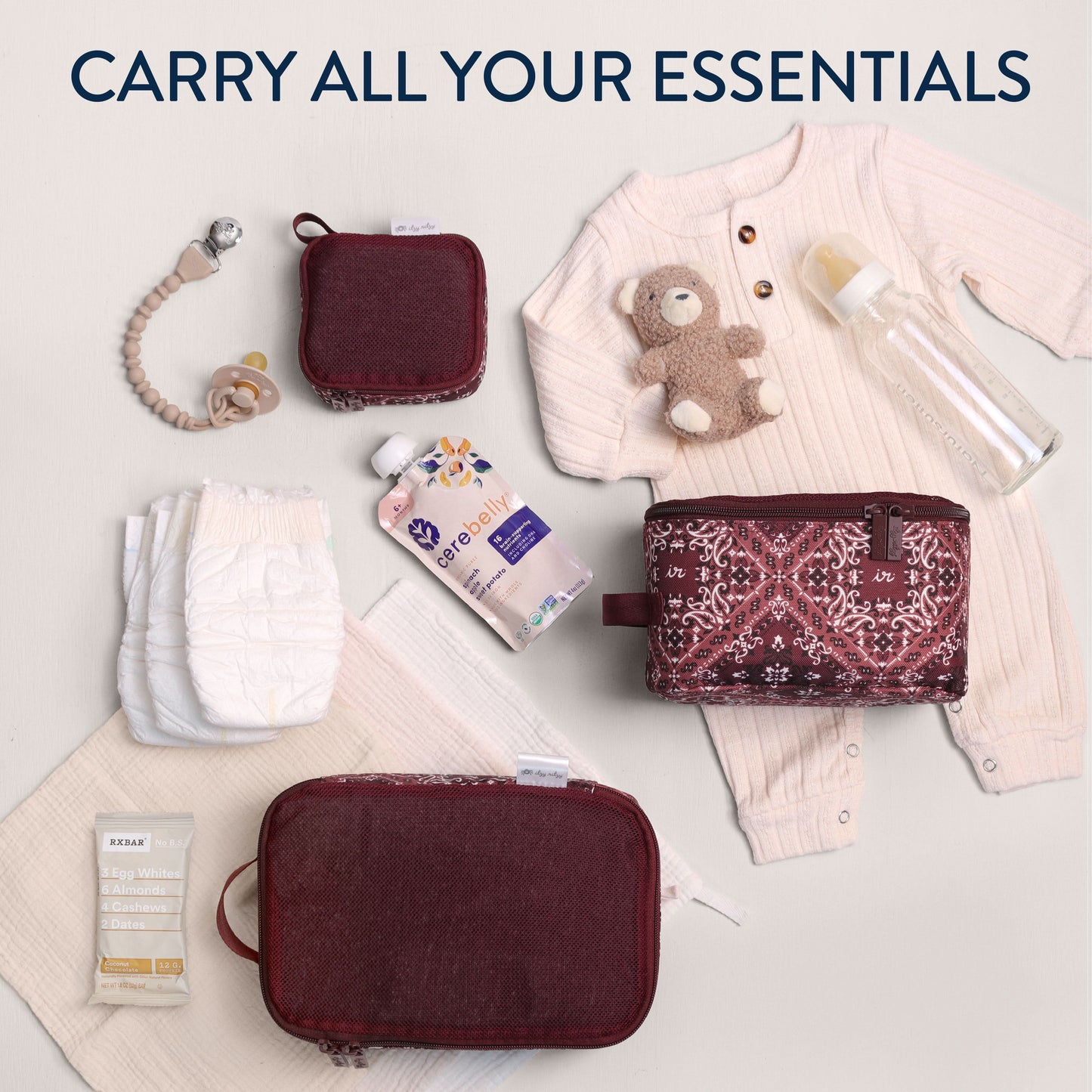 Paisley Wine Pack Like a Boss Packing Cubes | Aspen Collection