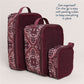 Paisley Wine Pack Like a Boss Packing Cubes | Aspen Collection