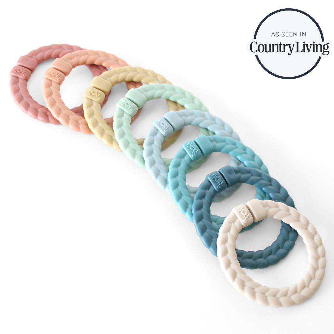Bitzy Bespoke™ Itzy Rings Linking Ring Set Toy Itzy Ritzy Neutral Rainbow