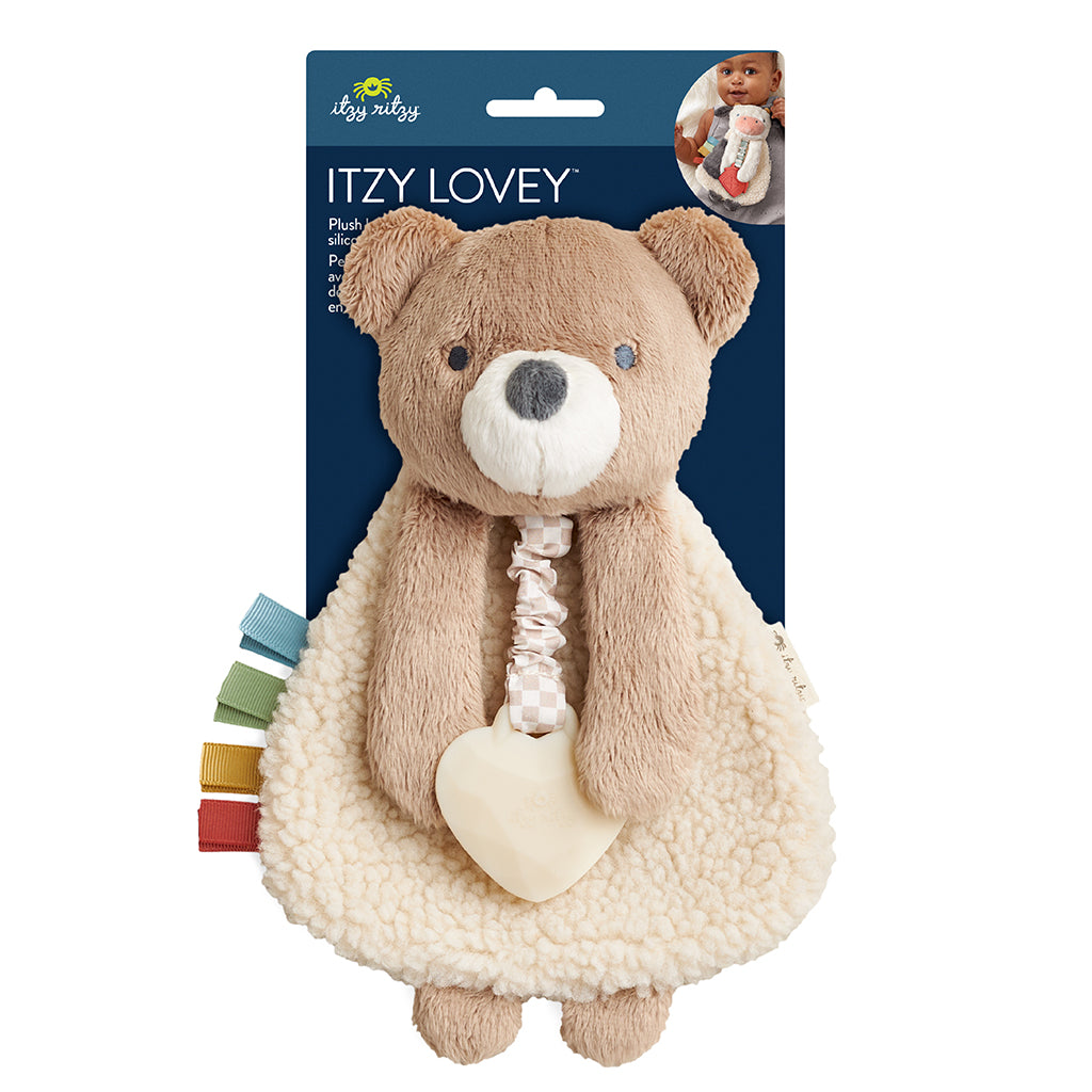 Itzy Lovey™ Plush and Teether Toy - Theo the Bear