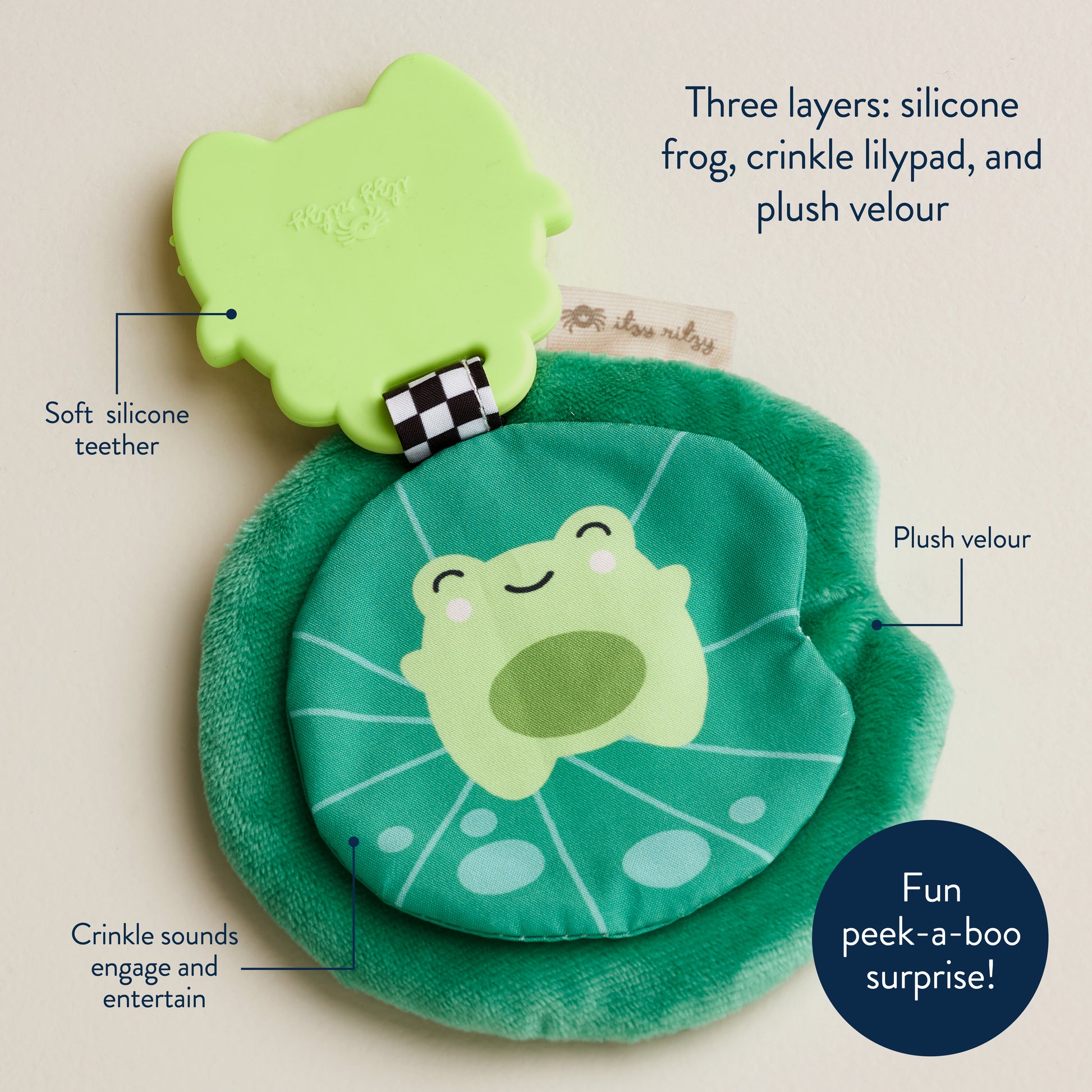 Sweetie Crinkle™ Sensory Teether - Freddie the Frog