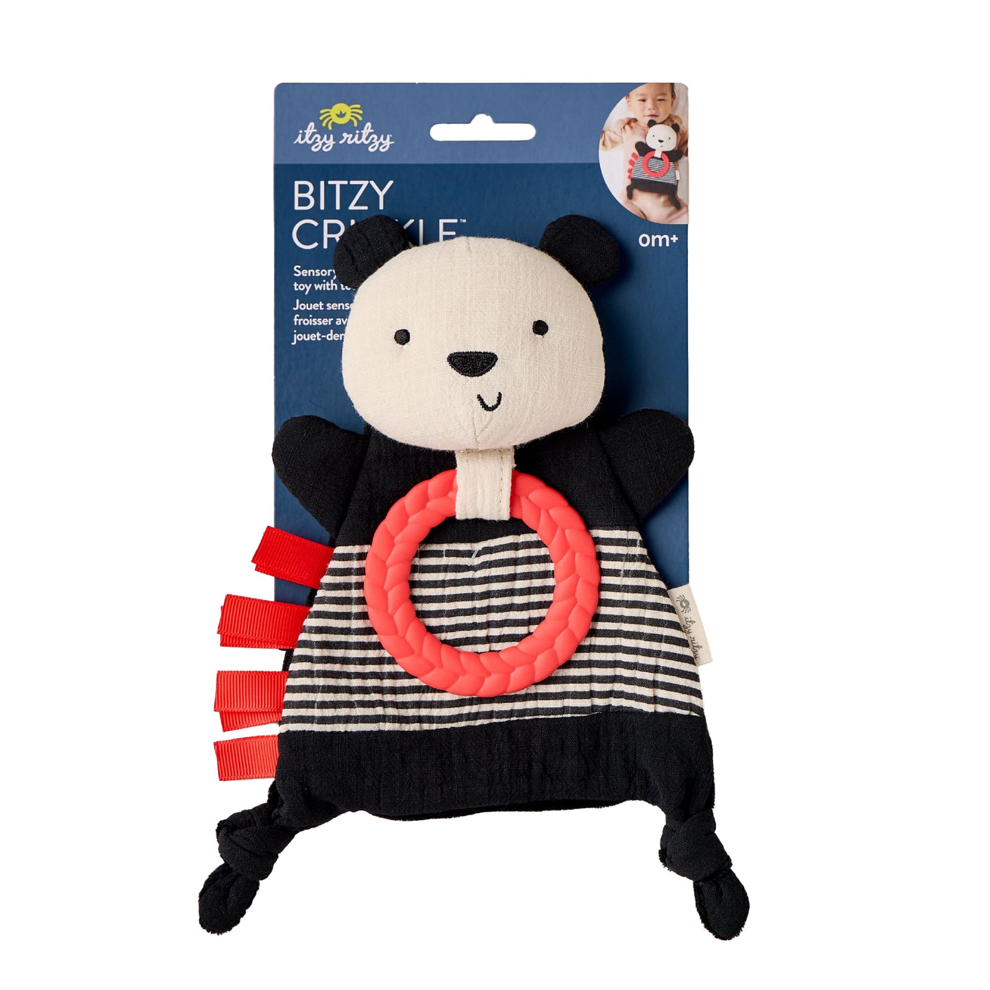 Bitzy Crinkle™ Sensory Crinkle Toy with Teether Toy Itzy Ritzy Panda