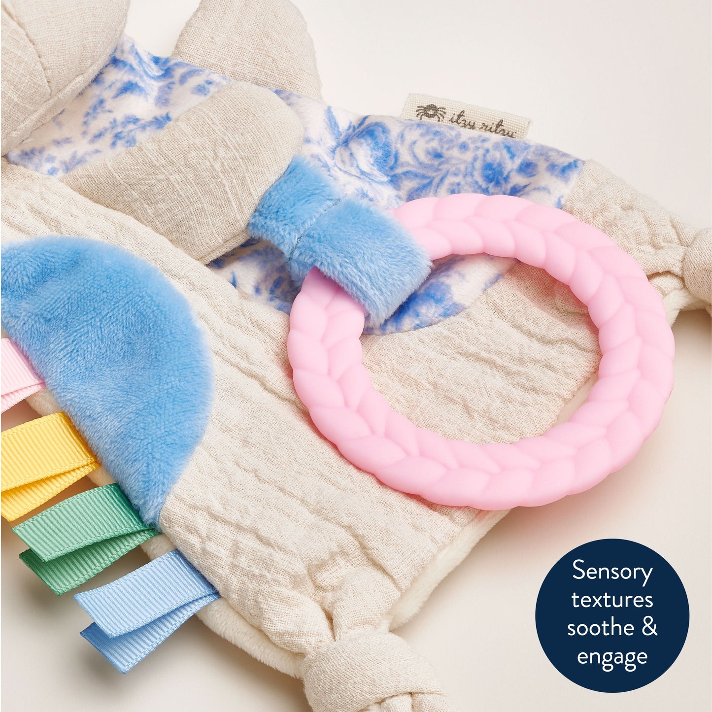 Bitzy Crinkle™ Sensory Crinkle Toy with Teether Toy Itzy Ritzy Kitty 