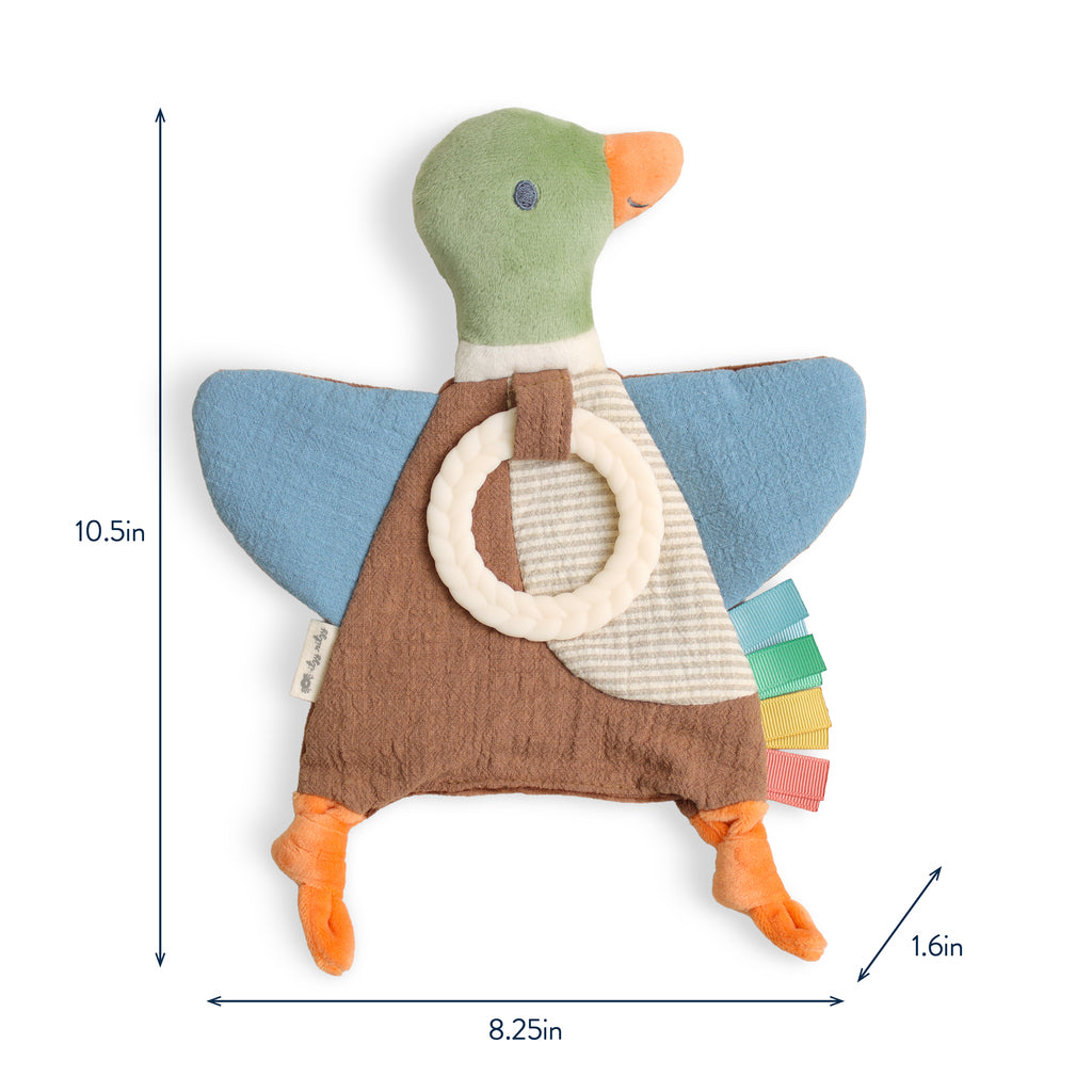 Bitzy Crinkle™ Sensory Crinkle Toy with Teether Toy Itzy Ritzy Mallard Duck
