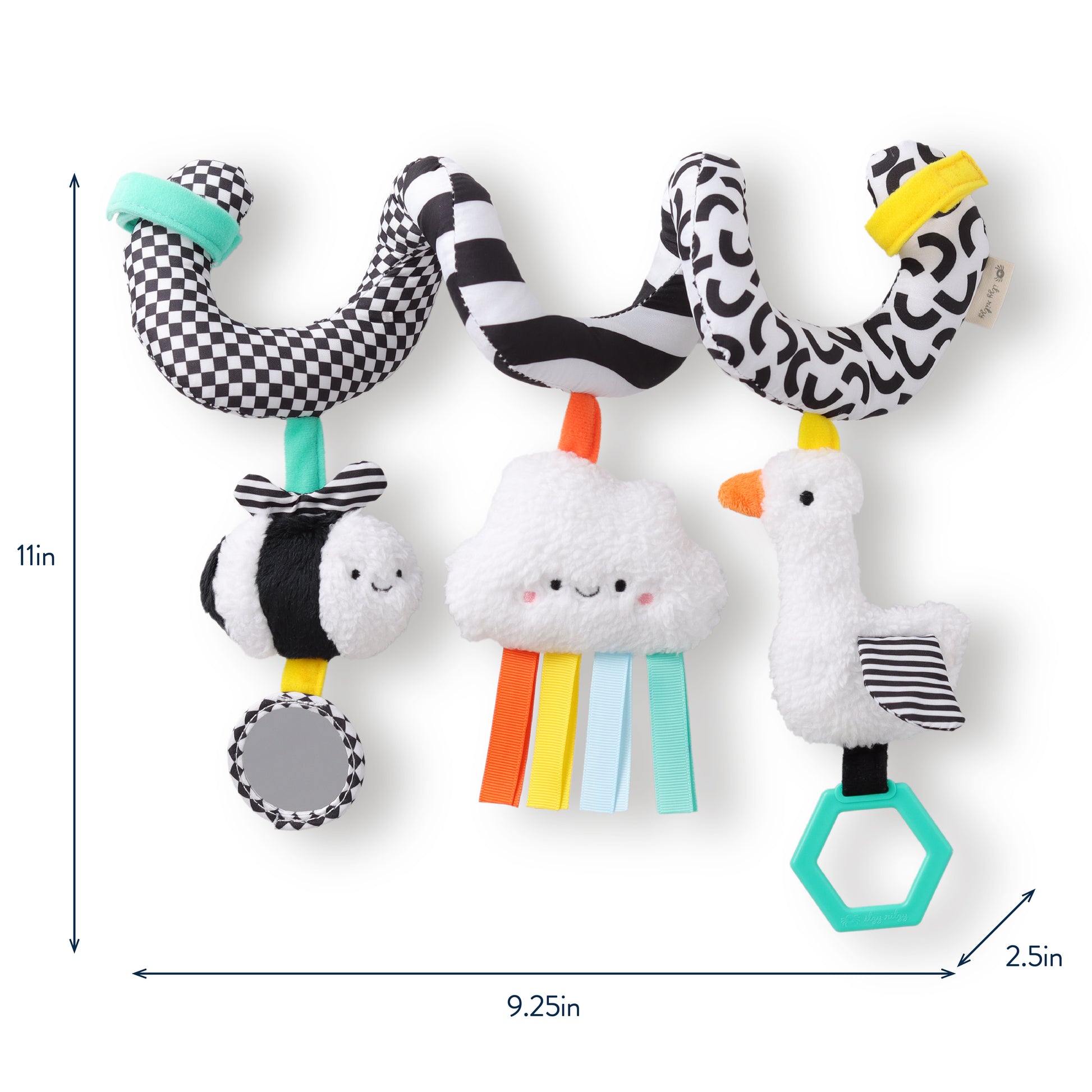 Itzy Bitzy Spiral Car Seat Activity Toy | High Contrast Itzy Bitzy Spiral Car Seat Activity Toy | High Contrast