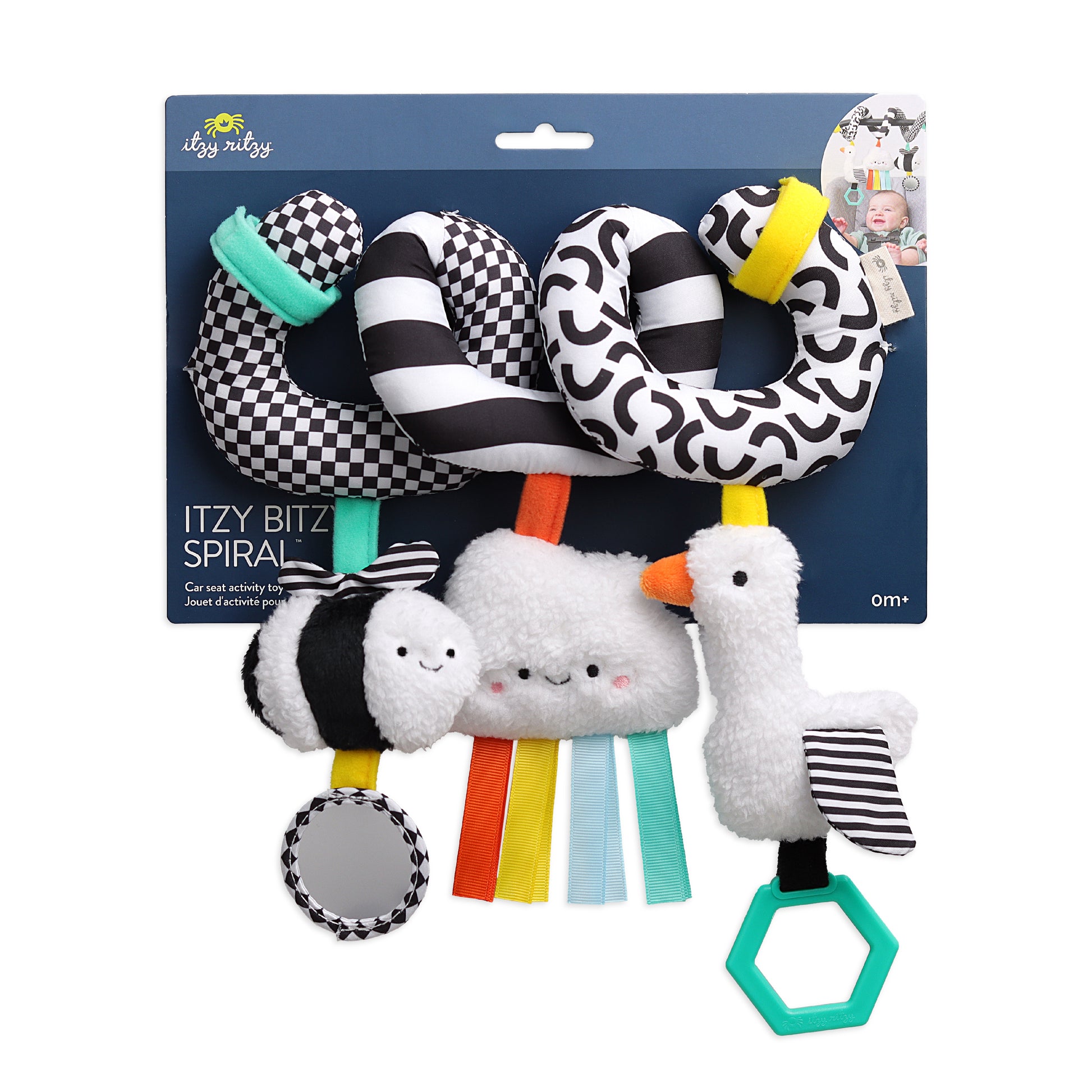 Itzy Bitzy Spiral Car Seat Activity Toy | High Contrast Itzy Bitzy Spiral Car Seat Activity Toy | High Contrast