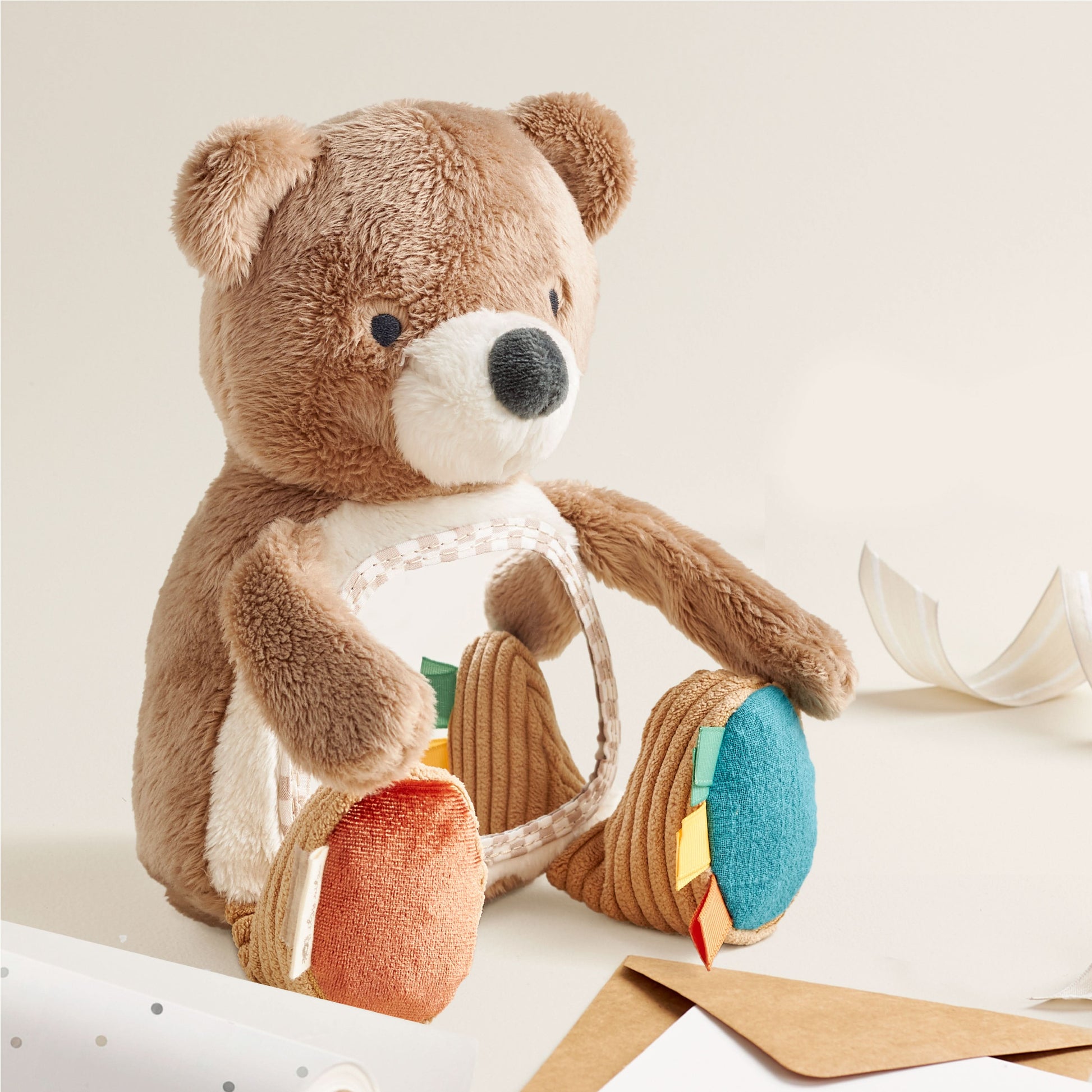 Itzy Bitzy Mirror™ Sensory Tummy Time Mirror - Theo the Bear