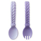 Sweetie Spoons™ - Silicone Baby Fork + Spoon Set Feeding Itzy Ritzy® Amethyst & Purple Diamond