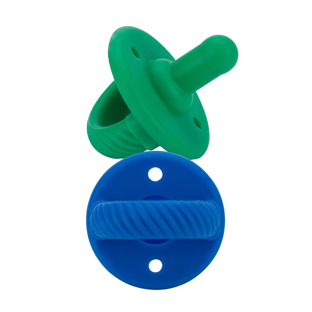 Sweetie Soother™ - Pacifier 2-Pack Itzy Ritzy Hero Blue and Clover Cables