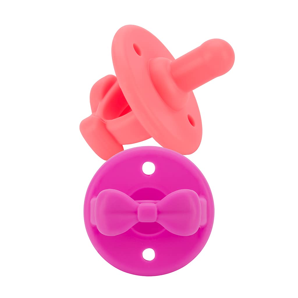 Sweetie Soother™ - Pacifier 2-Pack Pacifiers & Loveys Itzy Ritzy Guava and Dragon Fruit Bows