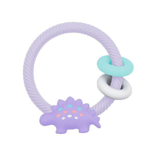 Cyber Ritzy Rattle® with Teething Rings Teething Itzy Ritzy® Lilac Dino 