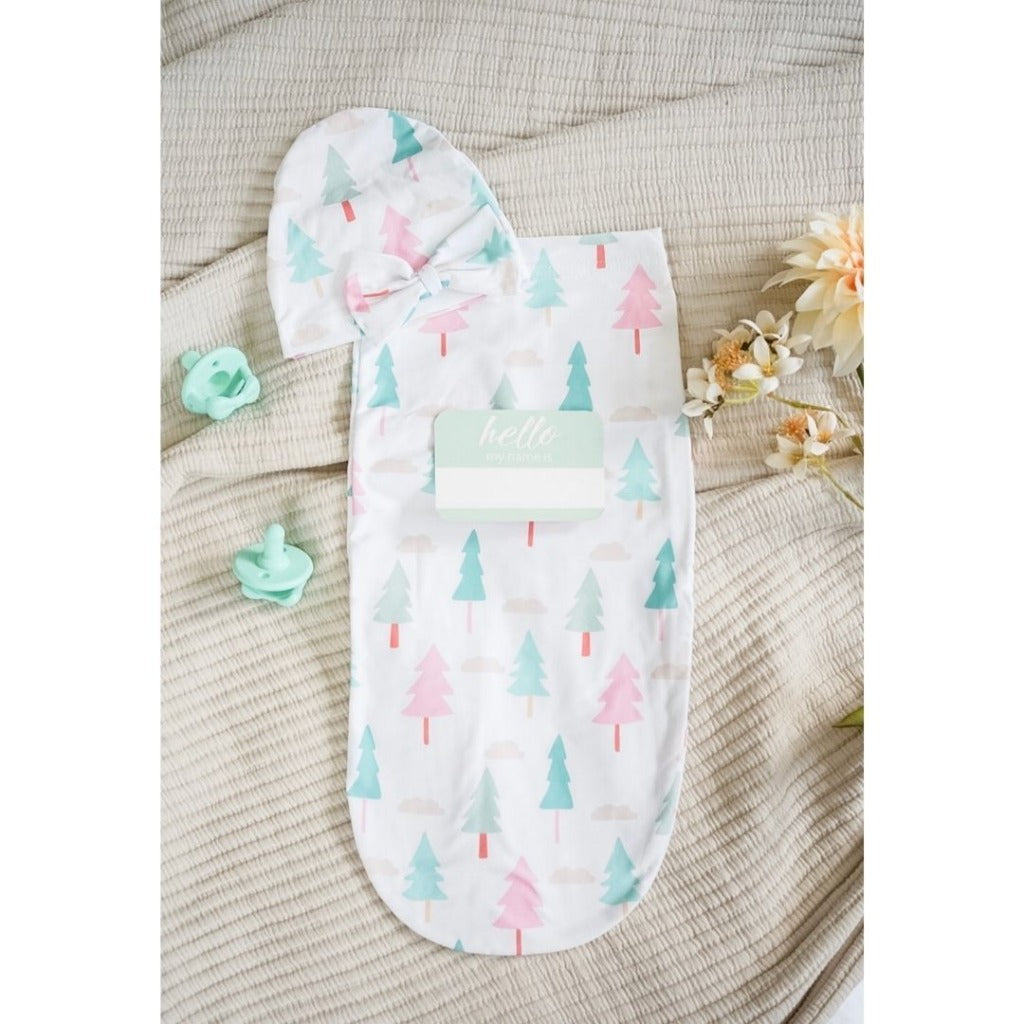 Cutie Cocoon™ - Baby Cocoon & Hat Set Cocoons Itzy Ritzy On Cloud Pine