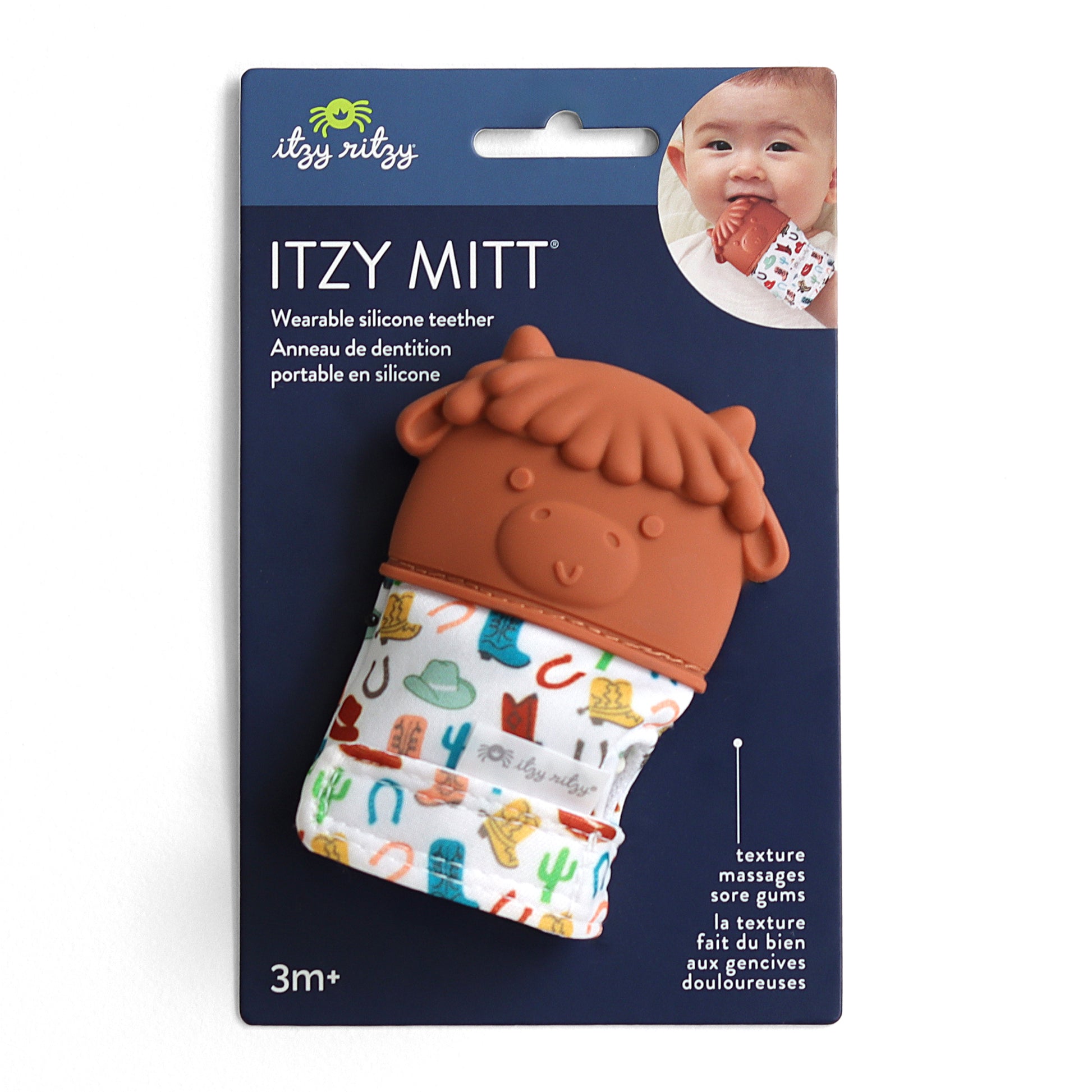 Itzy Mitt™ Teething Mitts Teethers Itzy Ritzy Teal Wyatt the Highland Cow Mitt