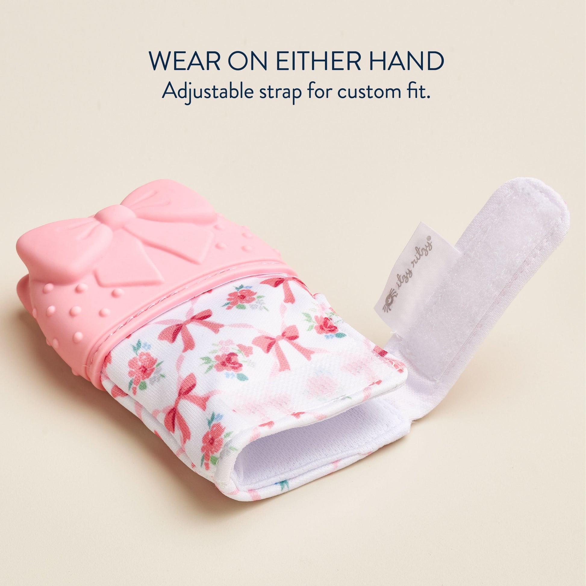 Itzy Mitt™ Teething Mitts Teethers Itzy Ritzy Teal Bows Mitt