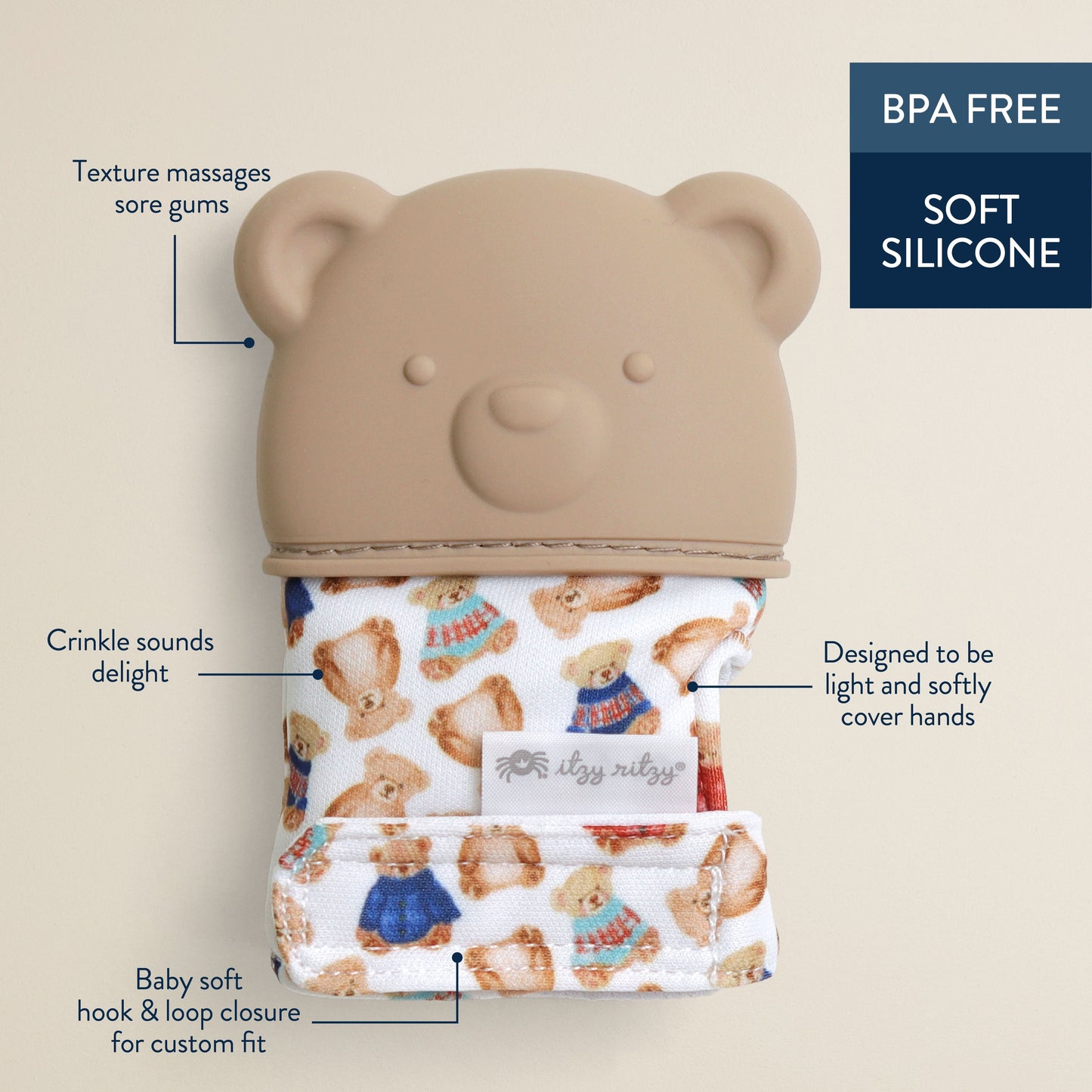 Itzy Mitt® Teething Mittens Classic Bears