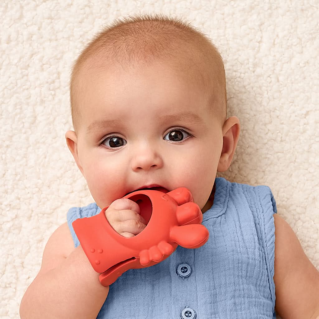 Bitzy Grip™ Silicone Teether Carl the Crab