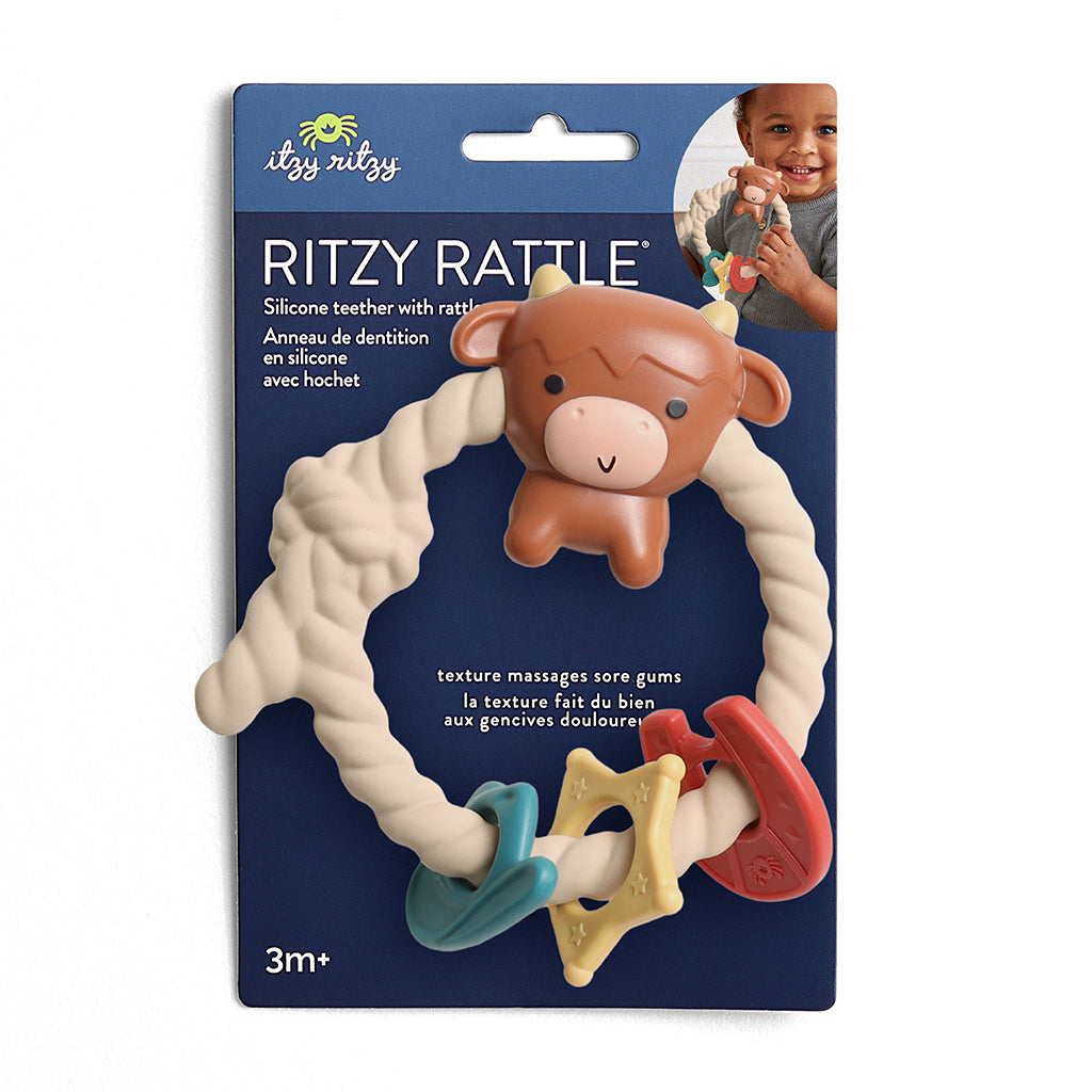 Ritzy Rattle Silicone Teether Rattle | Fox Blue Ritzy Rattle Silicone Teether Rattle | Fox Blue