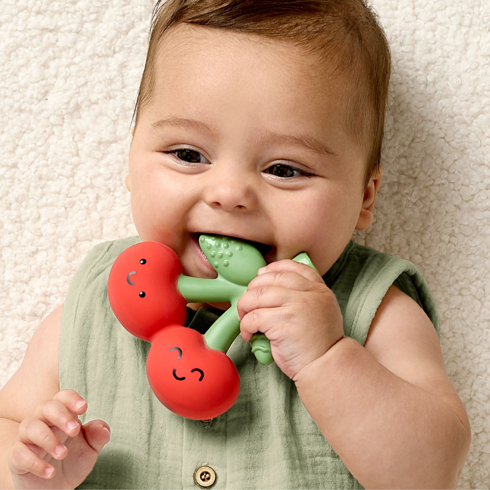 Comfort Crew™ Natural Rubber Latex Teether - Cherry