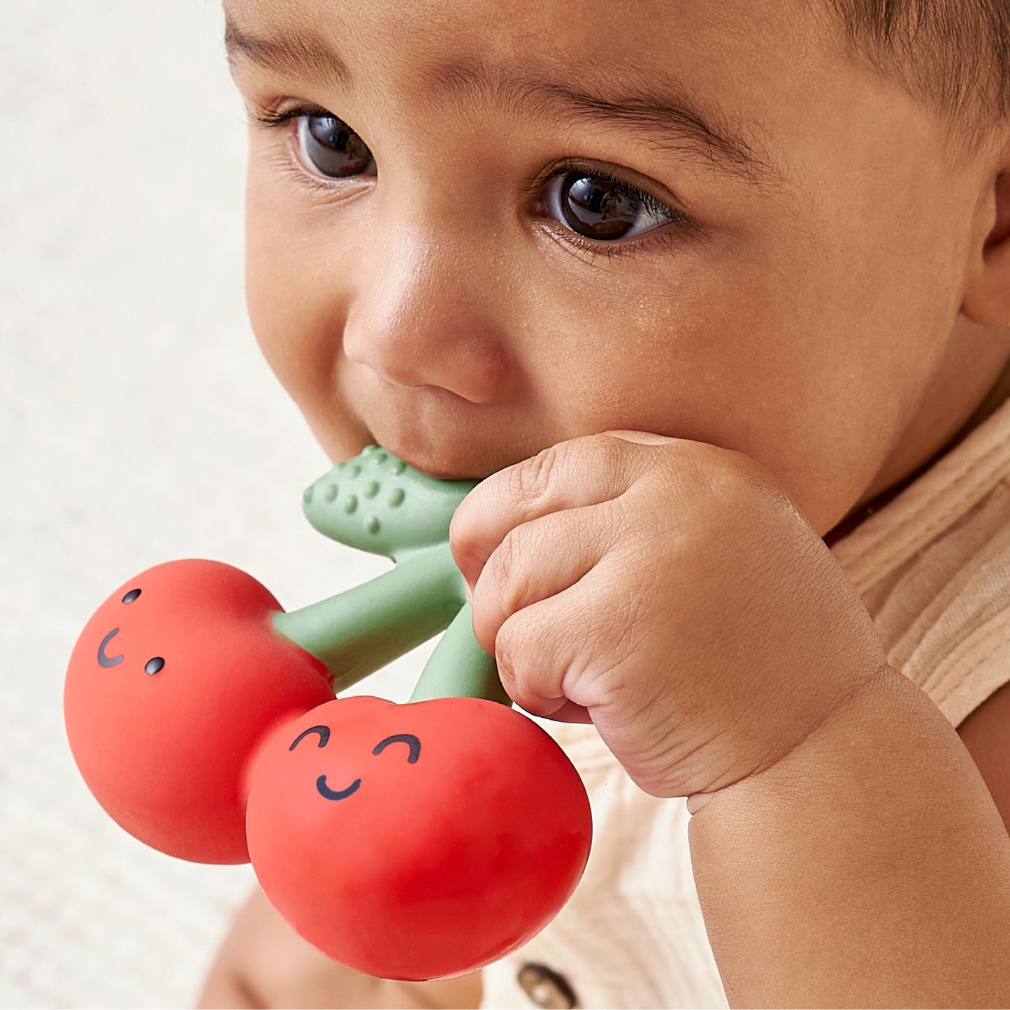 Comfort Crew™ Natural Rubber Latex Teether - Cherry
