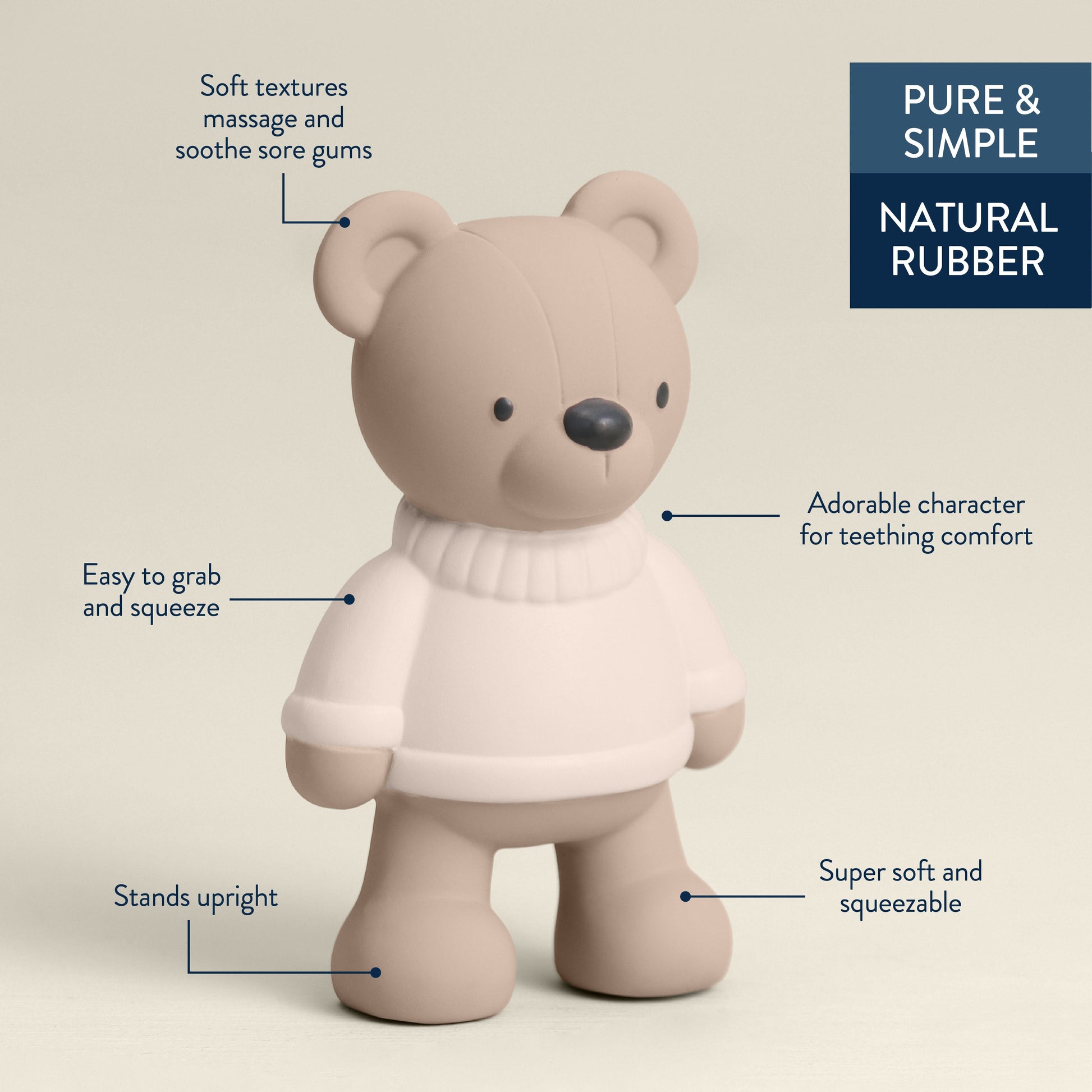 Comfort Crew™ Natural Rubber Latex Teether - Bear