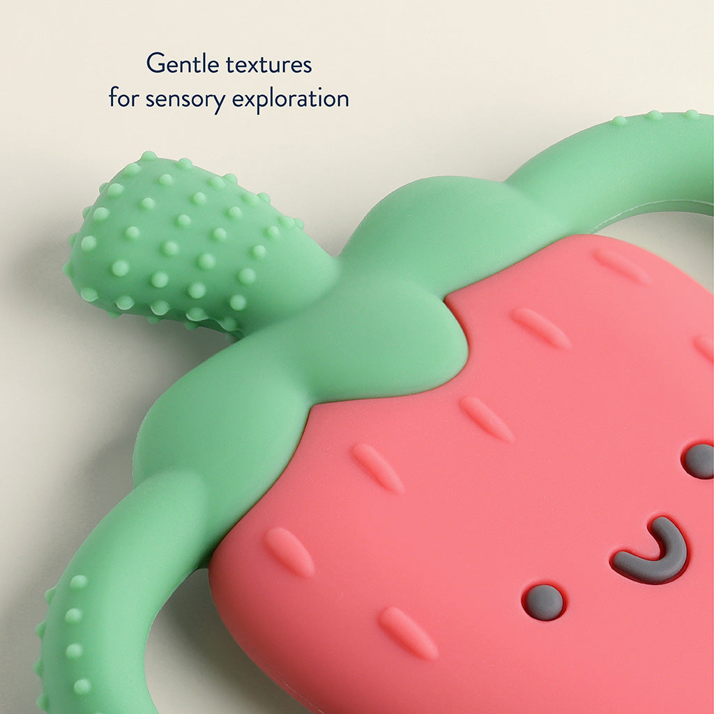 Chew Crew™ Silicone Handle Teether Bonnie the Strawberry
