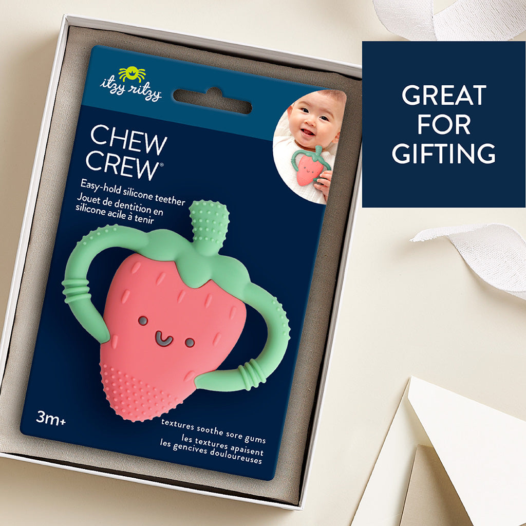 Chew Crew™ Silicone Handle Teether Bonnie the Strawberry