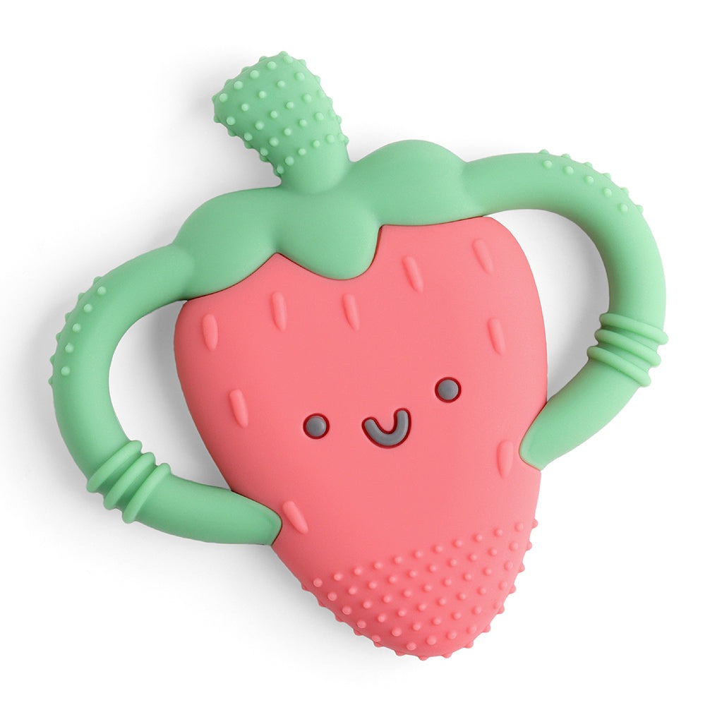 Chew Crew™ Silicone Handle Teether Bonnie the Strawberry