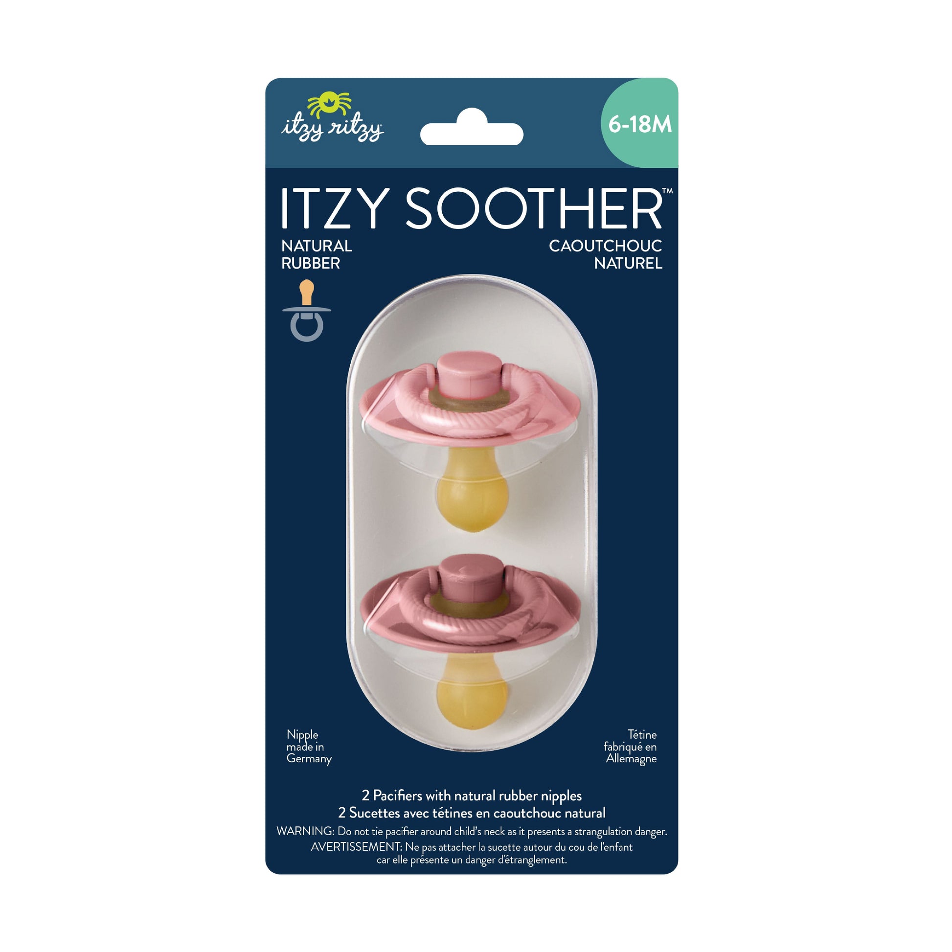 Itzy Soother™ Natural Rubber Pacifier - 6-18M Blossom & Rosewood