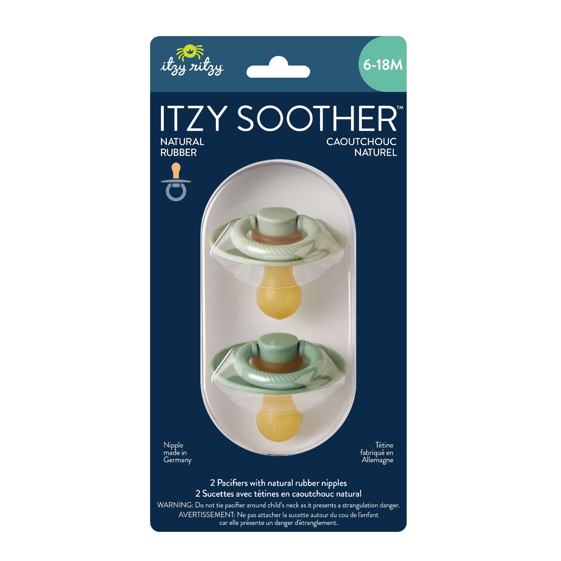 Itzy Soother™ Natural Rubber Pacifier - 6-18M Succulent & Agave