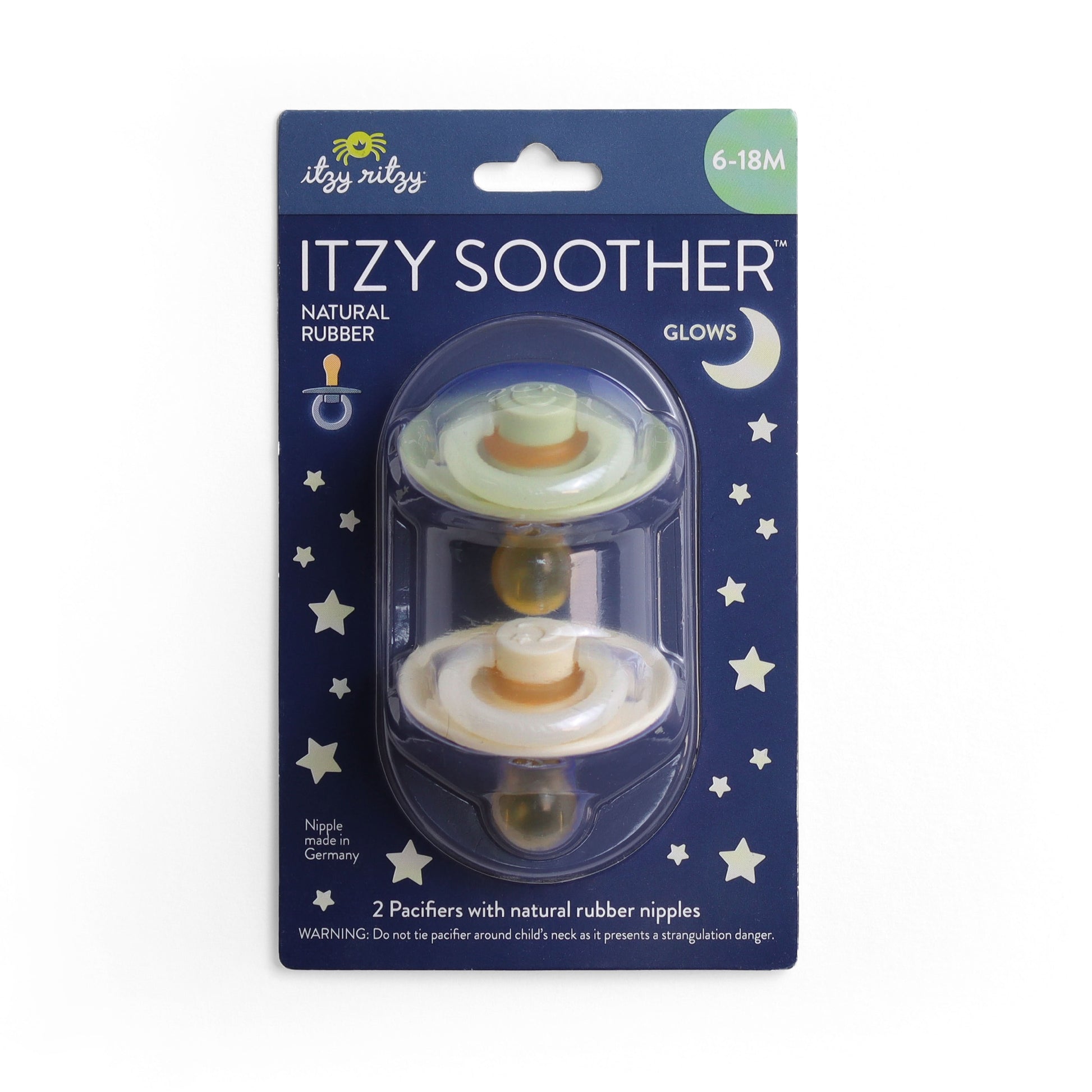 Itzy Soother™ Glow in the Dark Natural Rubber Pacifier - 6-18M