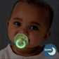 Itzy Soother™ Glow in the Dark Natural Rubber Pacifier - 0-6M Juniper and Steel