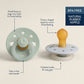 Itzy Soother™ Glow in the Dark Natural Rubber Pacifier - 0-6M Juniper and Steel