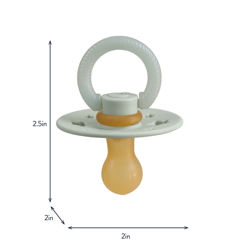 Itzy Soother™ Glow in the Dark Natural Rubber Pacifier - 0-6M Juniper and Steel