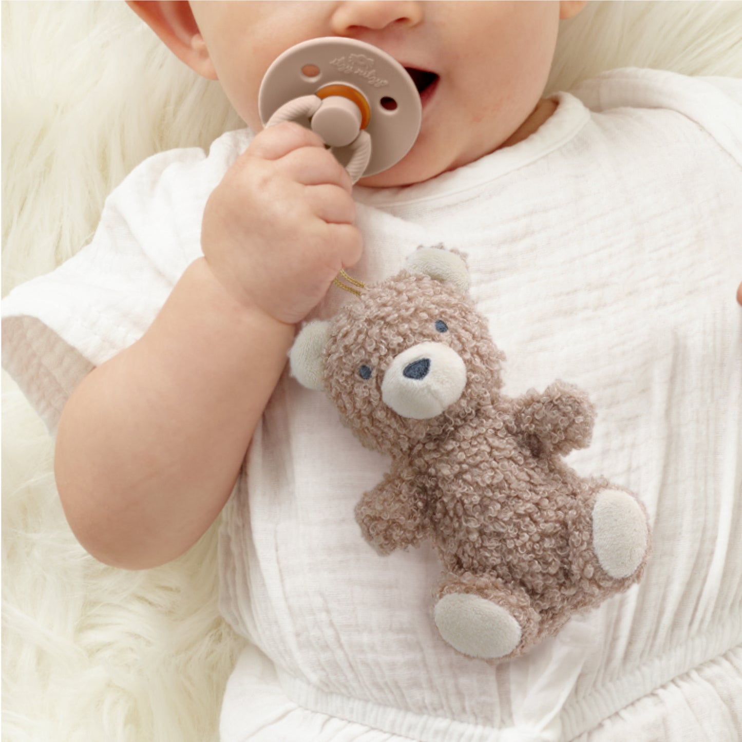 Bitzy Pal™ Natural Rubber Pacifier & Lovey Itzy Ritzy Bear