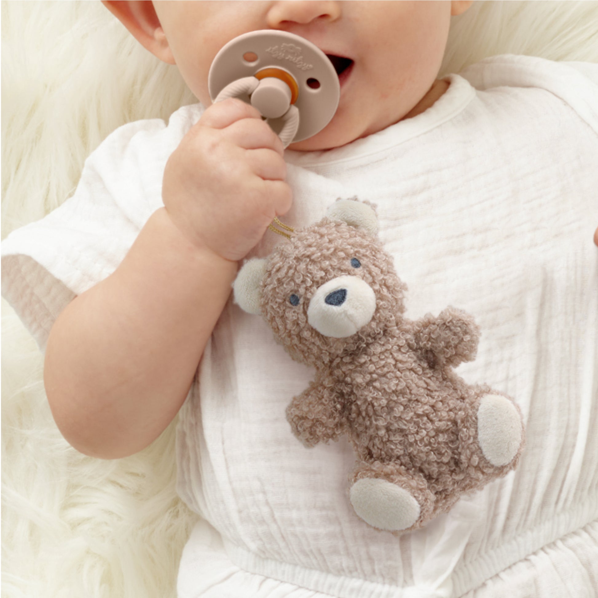 Bitzy Pal™ Natural Rubber Pacifier & Lovey Itzy Ritzy Bear