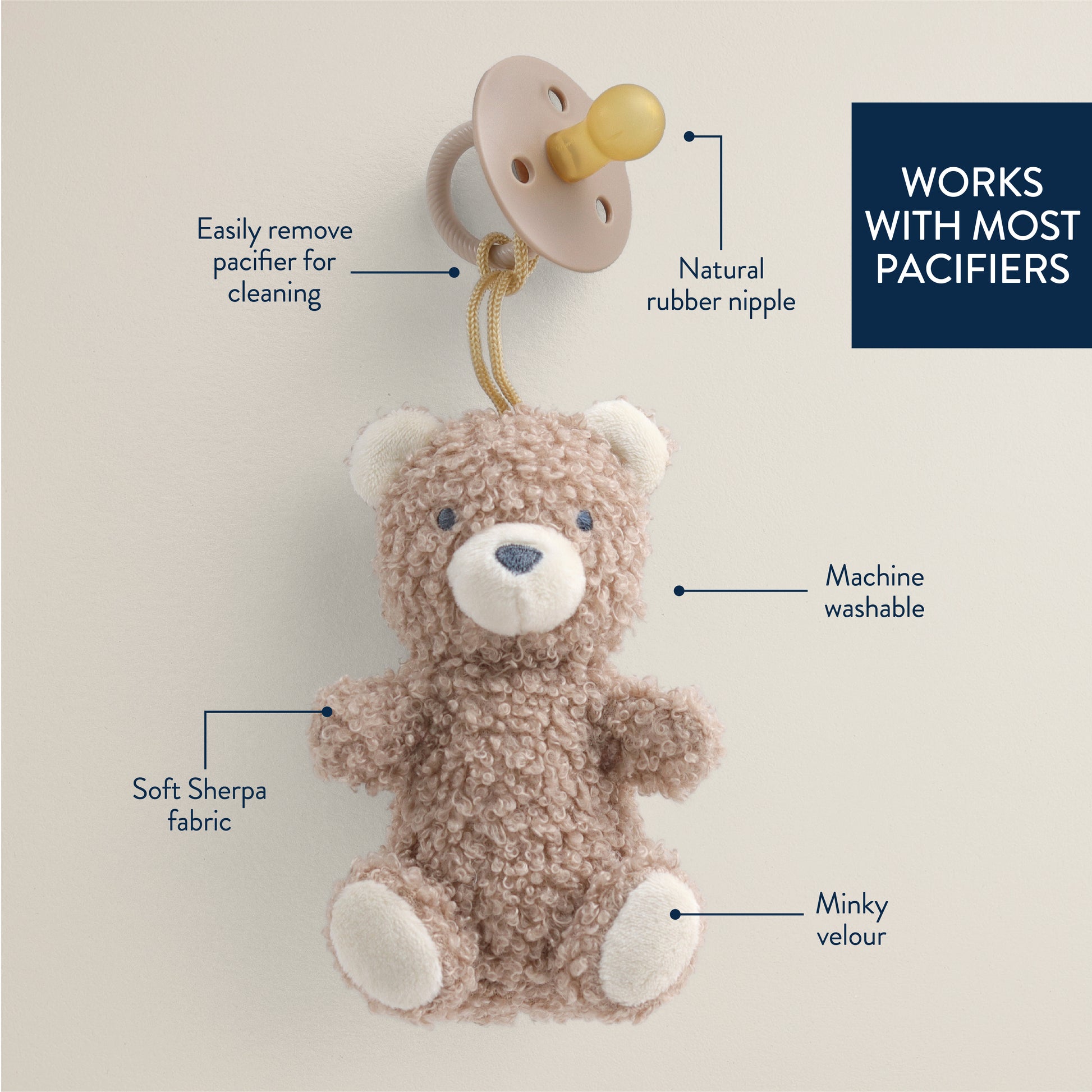 Bitzy Pal™ Natural Rubber Pacifier & Lovey Itzy Ritzy Bear