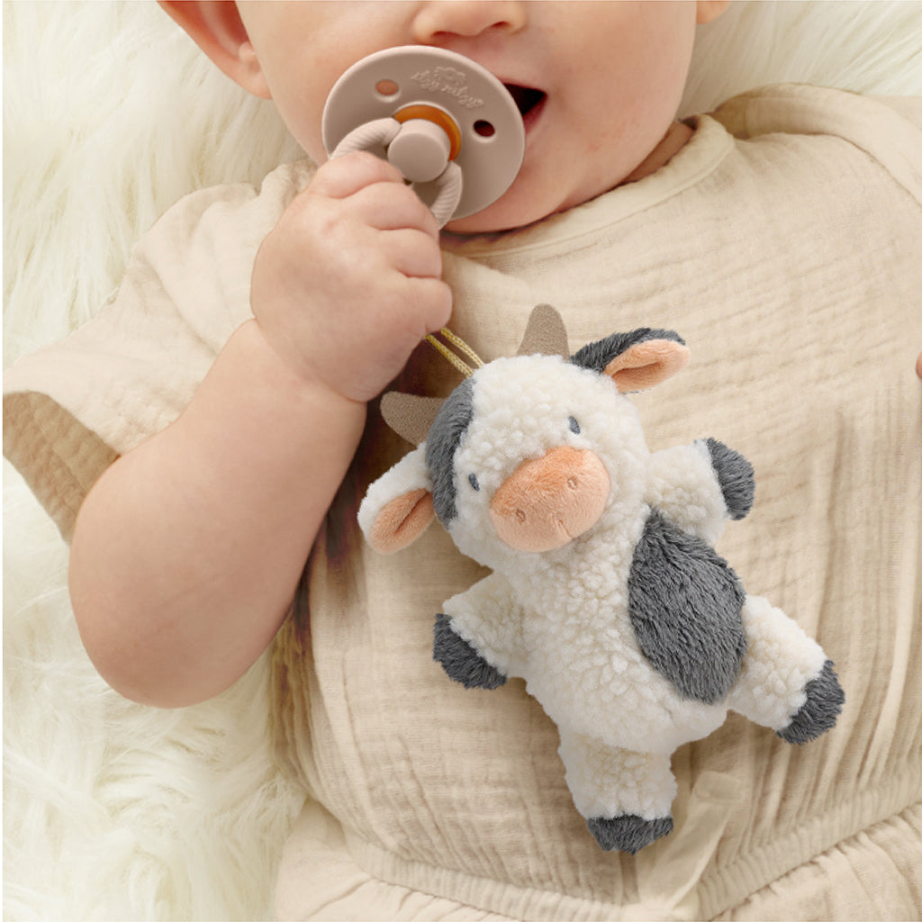 Bitzy Pal™ Natural Rubber Pacifier & Lovey Itzy Ritzy Carmen the Cow