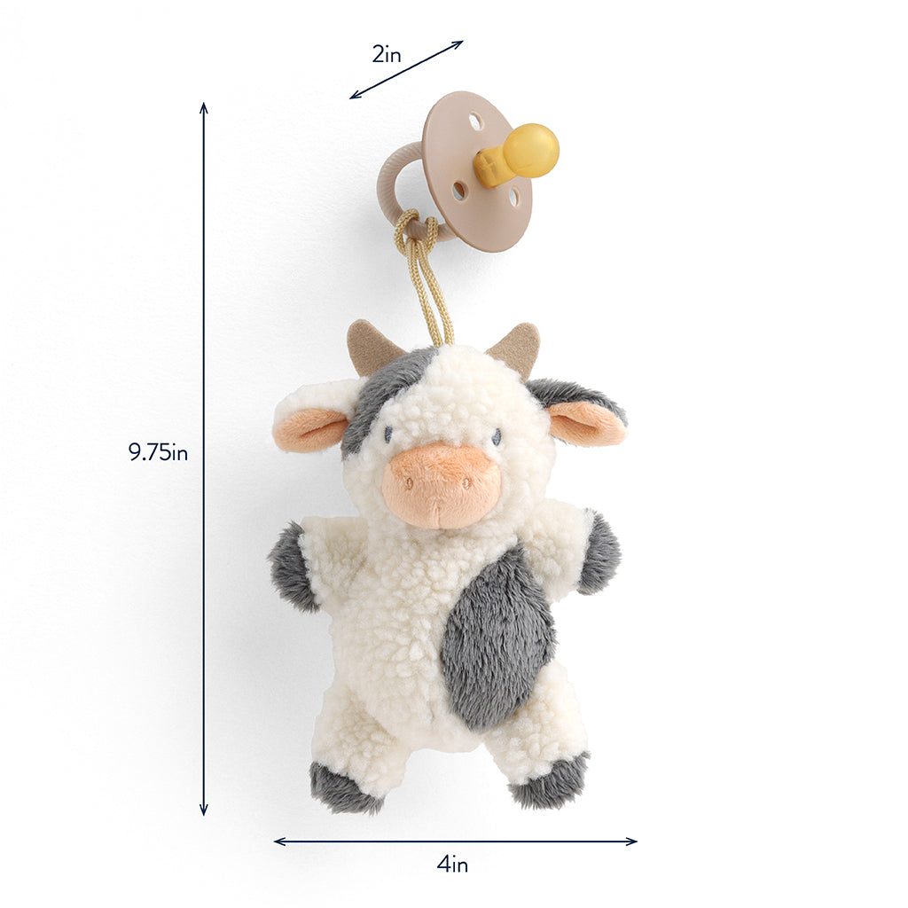Bitzy Pal™ Natural Rubber Pacifier & Lovey Itzy Ritzy Carmen the Cow